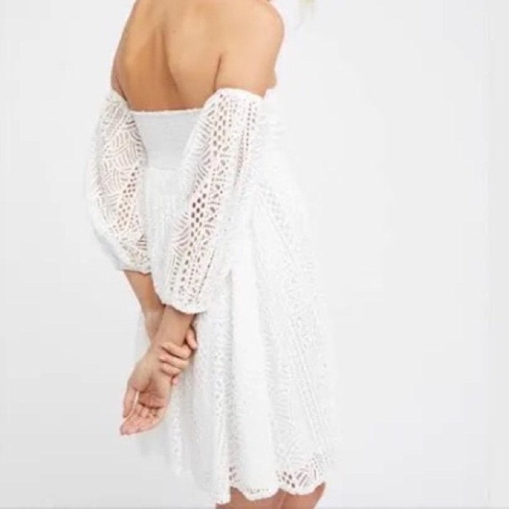 Free People Ivory Emmy Lou Mini Dress NWT - Picture 8 of 8